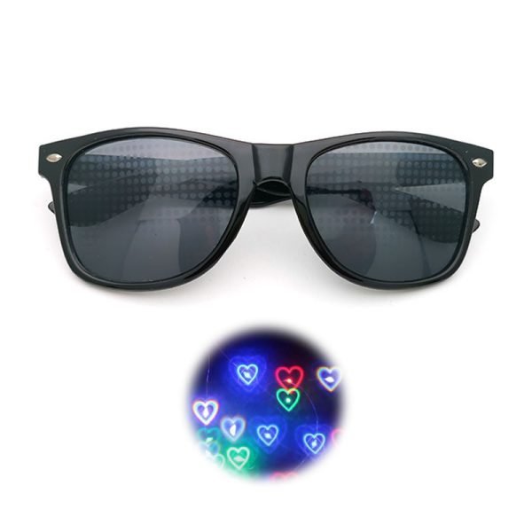 Heart Diffraction glasses-Black lens