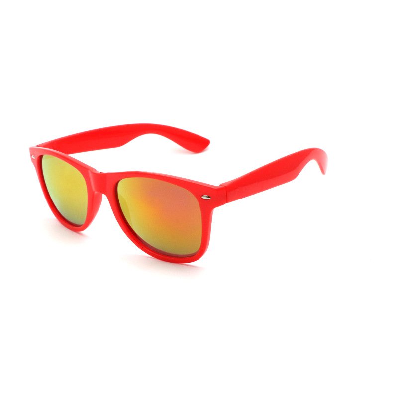 red mirror lens custom logo sunglasses