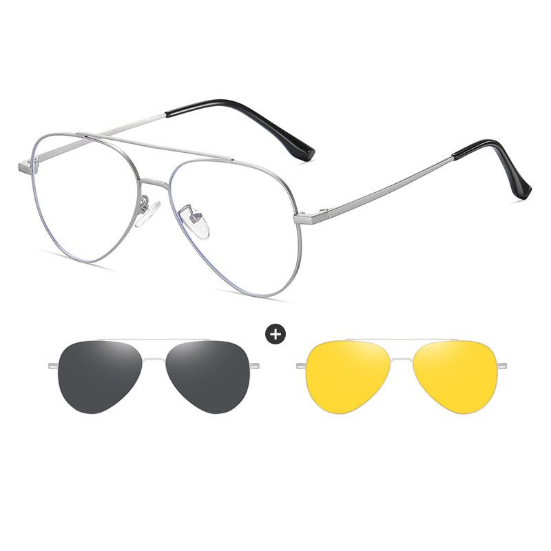 prescription glasses with magnetic clip-on sunglasses​
